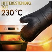 De Millennials Duurzame Ovenhandschoenen - 1 Paar- Ovenbeschermer - Koken tot 230 ºC -  Hittebestendig - Makkelijk schoon - Zwart - Antislip - Keukenaccessoires - Herbruikbare – Si