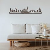 Skyline Woerden Notenhout 165 Cm Wanddecoratie Voor Aan De Muur Met Tekst City Shapes