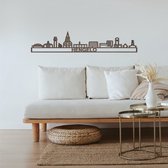 Skyline Hengelo Notenhout 165 Cm Wanddecoratie Voor Aan De Muur Met Tekst City Shapes