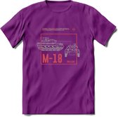 M18 Hellcat leger T-Shirt | Unisex Army Tank Kleding | Dames / Heren Tanks ww2 shirt | Blueprint | Grappig bouwpakket Cadeau - Paars - XXL