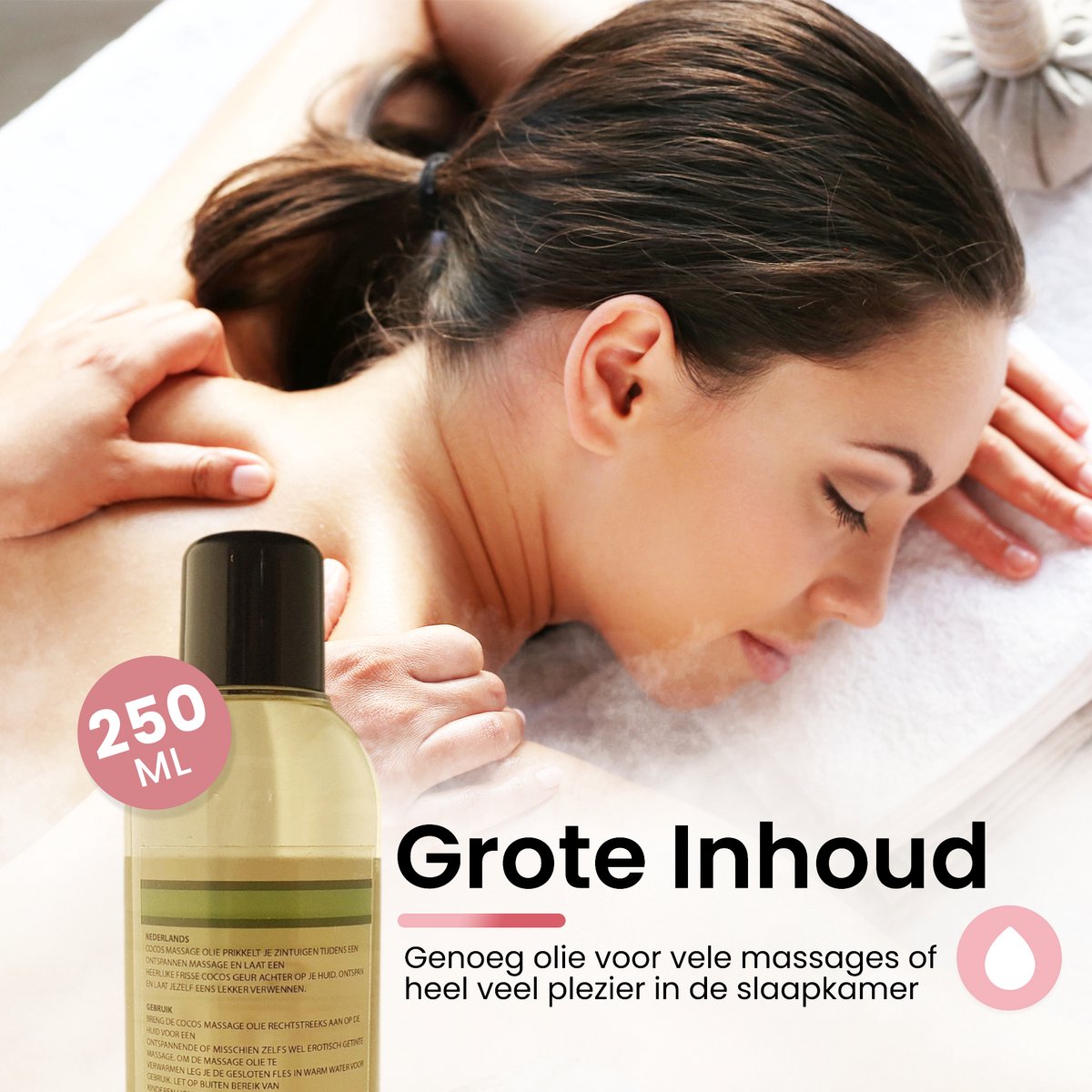 Sther Premium Massageolie - Cocos (Coconut) - 250ml - Natuurlijk Glijmiddel op Oliebasis - Met Avocado-olie - Langdurig Glijvermogen thumbnail 3