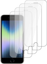 Screenprotector geschikt voor iPhone SE 2022 - Beschermglas Screen Protector 9H Glas - 4 Stuks