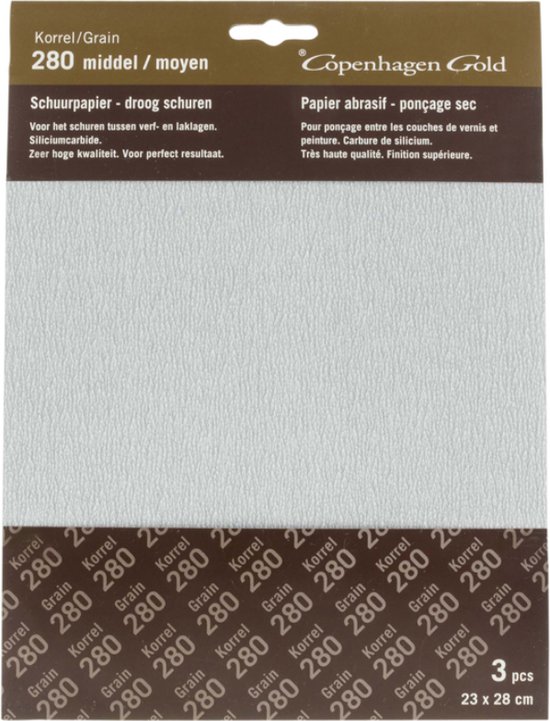 Copenhagen Gold schuurpapier droog waterproof - middel grof 28 x 23 cm (3 stuks)