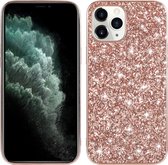 Mobigear Hoesje geschikt voor Apple iPhone 12 Telefoonhoesje Hardcase | Mobigear Glitter Backcover | iPhone 12 Case | Back Cover - Roségoud