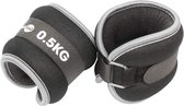 pols- en enkelgewichten 23 cm 1 kg neopreen zwart