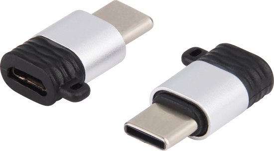 Phreeze Micro-USB naar USB-C Adapter - Aluminium Design - Micro USB B (Female) naar USB C (Male) Converter - Ondersteunt 2.4A snelladen en 480 Mbps data overdracht