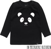 Panda longsleeve shirt 92 Zwart/Wit