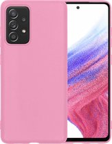 Samsung Galaxy A53 Hoesje Siliconen Case Cover - Samsung A53 Hoesje Cover Hoes Siliconen - Licht Roze