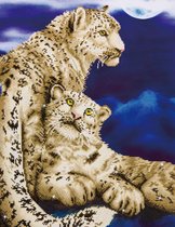 Diamond Dotz ® peinture Snow Leopards (52x77 cm)