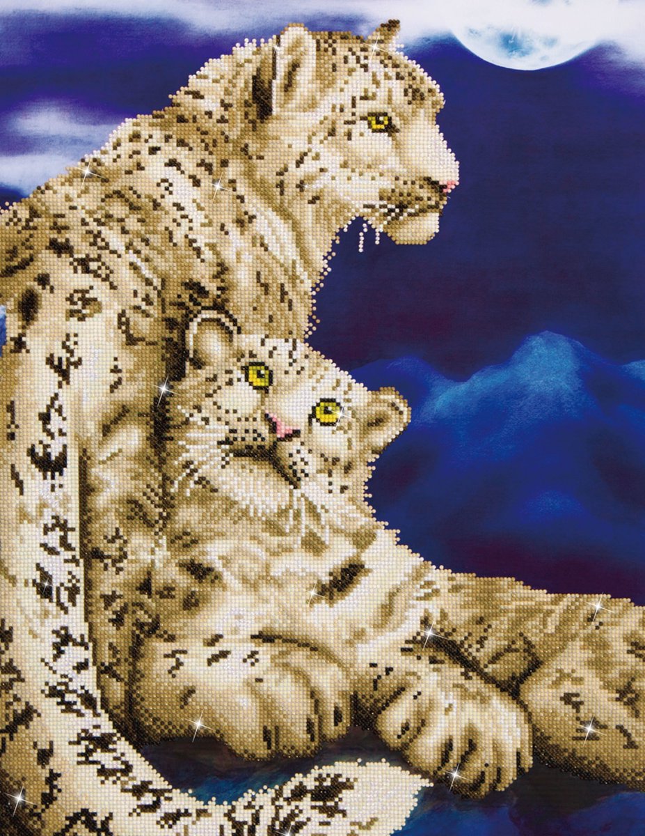 DIAMOND DOTZ Snow Leopards - Diamond Painting - 25.178 Dotz - 77x52 cm