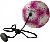 voetbal iCoach Mini 3.0 polyurethaan roze/wit