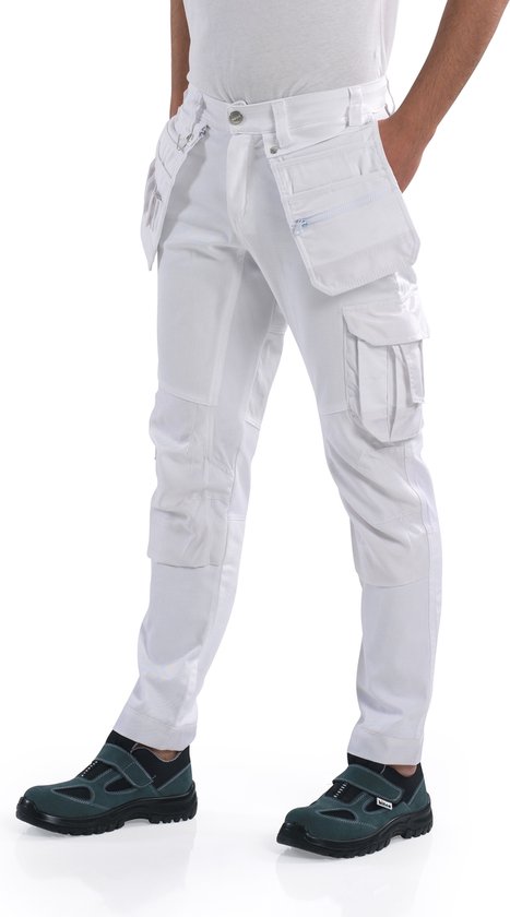 Bitco BTC16W Pantalon de travail de Travail Ultra -Stretch Homme Plâtre et Peinture Finition Water Cordura Poches pour Genouillères Poches à Outils Design Ergonomique Pratique et Confortable