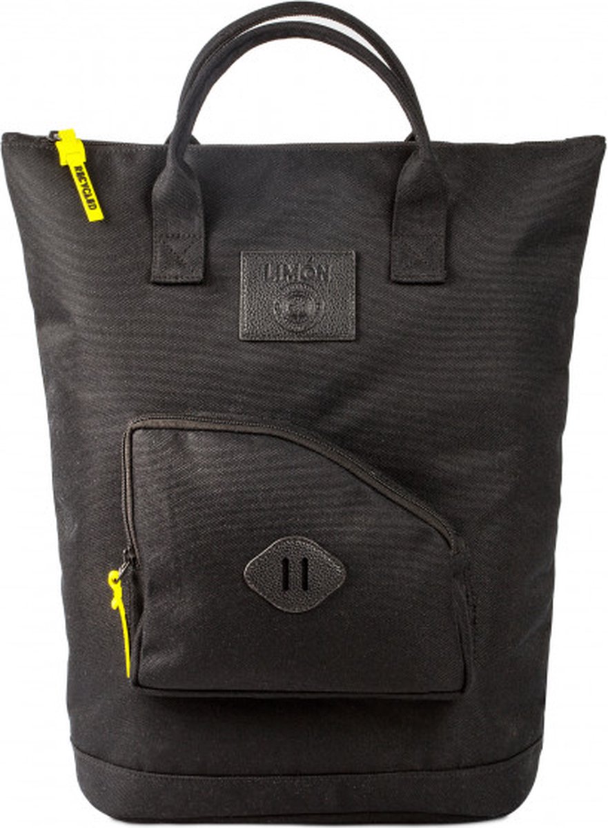 LIMÓN Saola Duurzame Rugzakken - Zwart - Gerecycled PET - Waterafstotend - Met Laptopvak - Inhoud 26 liter