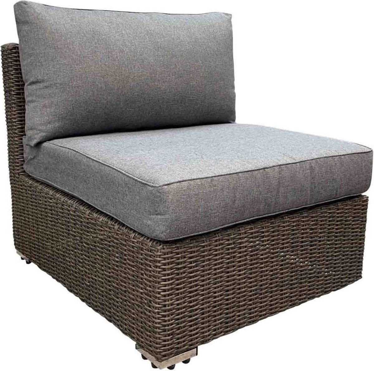 Denza Furniture Miami wicker loungeset tussenmodule | wicker | 70x66cm | kobo grey (donkergrijs/donkerbruin) | 1 persoon