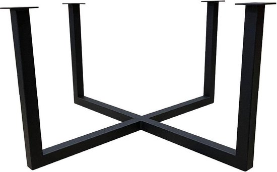 Zwarte stalen salontafel onderstel hoogte 37 cm, vierkant 75 x 75 cm (30 x 30 mm)