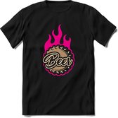 Beercap forever | Feest kado T-Shirt heren - dames | Roze | Perfect drank cadeau shirt |Grappige bier spreuken - zinnen - teksten