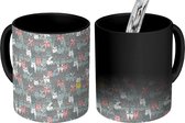 Magische Mok - Foto op Warmte Mokken - Koffiemok - Patronen - Kat - Dieren - Jongens - Meisjes - Kinderen - Kids - Magic Mok - Beker - 350 ML - Theemok