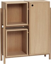 Houten kast met planken en deur - naturel