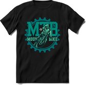 Mountainbike Gear | TSK Studio Mountainbike kleding Sport T-Shirt | Zeeblauw - Groen | Heren / Dames | Perfect MTB Verjaardag Cadeau Shirt Maat XXL