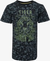 TwoDay jongens T-shirt met tijgerkop - Zwart - Maat 158/164