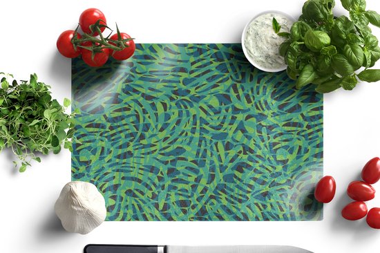 Planche à découper en Verres - 39x28 - Jungle - Animaux - Motif - Planches à découper en Glas