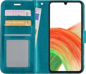 Samsung Galaxy A33 Hoesje Bookcase - Samsung Galaxy A33 Hoes Flip Case Book Cover - Samsung Galaxy A33 Hoes Book Case Turquoise