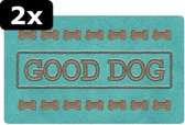 2x PLACEMAT GOOD DOG TURQ 49X29CM