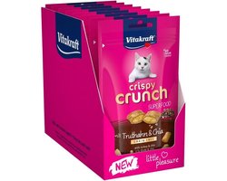 VITAKRAFT Krokante Crunch Kalkoen Chia Zaad Kat Snack - 8x60g Pack