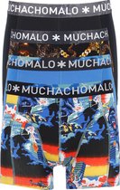 Muchachomalo heren boxershorts (4-pack) - shorts King Kong Cuban Link - print - blauw - zwart - Maat: S