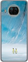 Geschikt voor Xiaomi Mi 10T Lite 5G hoesje - Twee keizerpinguïns voor een ijsberg - Siliconen Telefoonhoesje