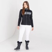 De Dare2B Engross Luxe sweater - wintersportpully - dames - hele rits - met rand van imitatiebont - Zwart