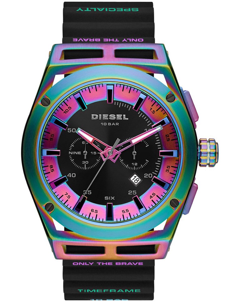 Diesel Timeframe DZ4547 Horloge - Siliconen - Zwart - Ø 48 mm