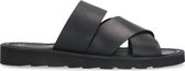 Sacha - Heren - Zwarte leren slippers - Maat 45