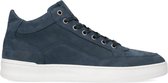 Manfield - Heren - Donkerblauwe hoge nubuck sneakers - Maat 45