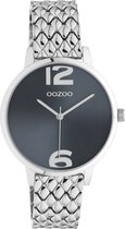 OOZOO Timepieces - Zilveren horloge met zilveren roestvrijstalen armband - C10921 - Ø38