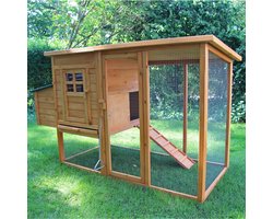 Kippenhok met Buitenren - 177.00 x 75.50 x 103.00 cm - Konijnenhok - Konijnenhok -Cavia Kooi - Caviakooi