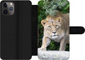 Bookcase Geschikt voor iPhone 11 Pro telefoonhoesje - Leeuwinnen - Wilde dieren - Jacht - Met vakjes - Wallet case met magneetsluiting