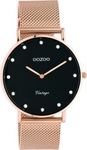 OOZOO Vintage series - Rosé gouden horloge met rosé gouden metalen mesh armband - C20239 - Ø40