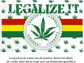Vlag 150x90CM - Wiet - Marijuana - Canabis - Legalize it - Legaliseren - Wit Geel Rood Groen - Flag Polyester