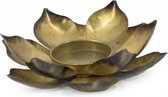 Waxinehouder lotus goud - gold - 12,5x12,5x2cm - waxinelichtjes