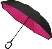 paraplu Inside Out 107 cm polyester roze/zwart