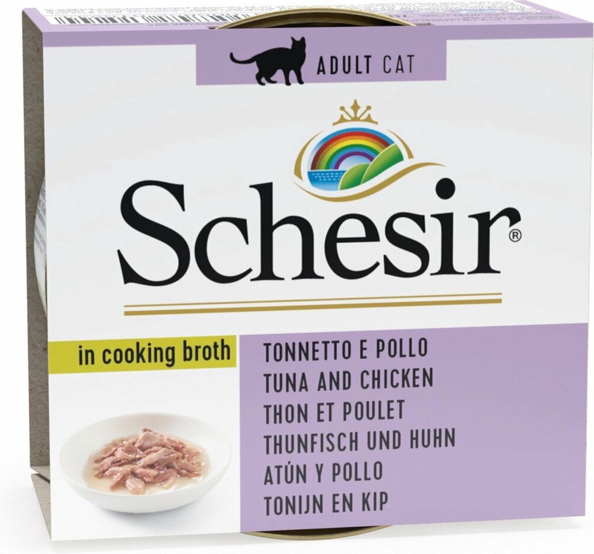 14x Schesir Kattenvoer Gekookte Tonijn en Kip 70 gr