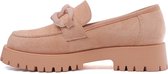 WELOVESHOES® Loafers met Hak - Suedine - Roze - Maat 37