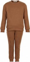 sweatset junior katoen roestbruin 2 stuks maat 92
