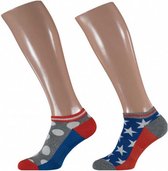 sokken Fashion Sport katoen rood/blauw maat 36/41