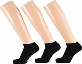 sneakersokken Basic bamboe zwart 3-pack maat 39-42
