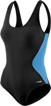 badpak C-cup dames polyamide zwart/blauw maat 50