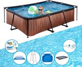 EXIT Zwembad Timber Style - Frame Pool 220x150x60 cm - Met toebehoren