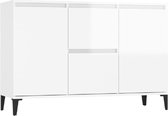 Luxiqo® Modern Dressoir – Met 2 Lades en 2 Deuren – Dressoir Hoogglans Wit – Opbergmeubel – Commode – Wit – 104 x 35 x 70 cm