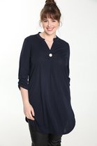 Promiss Dames Effen tuniek met sierknoop - T-shirt - Maat 50
